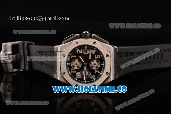 Audemars Piguet Royal Oak Offshore Chrono Swiss Valjoux 7750 Automatic Steel Case with Black Dial and Arabic Numeral Markers (EF) - Click Image to Close